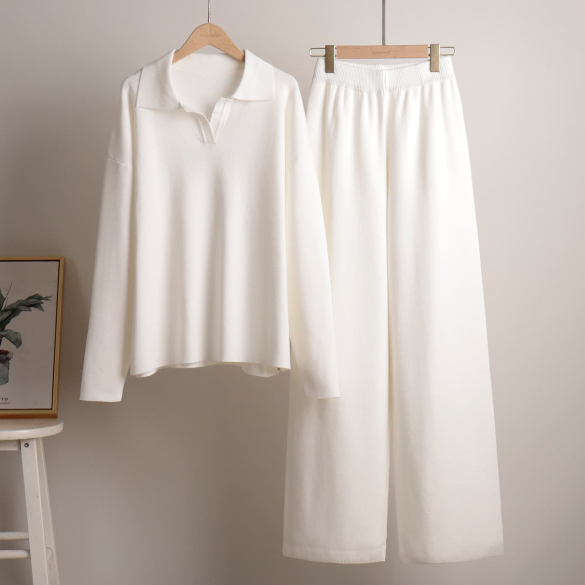 Ensemble loungewear femme – Set en maille avec pull oversize & pantalon large | Jules Jij