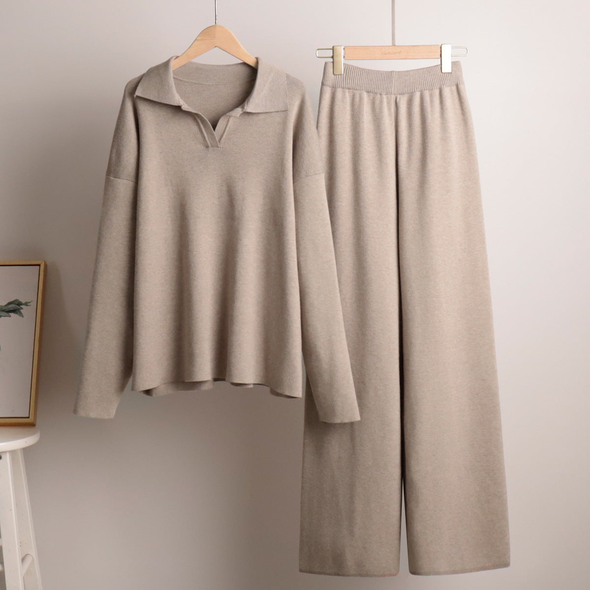 Ensemble loungewear femme – Set en maille avec pull oversize & pantalon large | Jules Jij