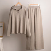 Ensemble loungewear femme – Set en maille avec pull oversize & pantalon large | Jules Jij