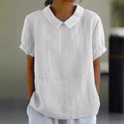 Noa blouse femme en lin léger | Top oversize d’été à manches courtes | Chemise aérée chic