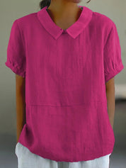 Noa blouse femme en lin léger | Top oversize d’été à manches courtes | Chemise aérée chic