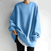 Pull oversize femme — maille décontractée à col rond & coupe ample