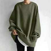 Pull oversize femme — maille décontractée à col rond & coupe ample