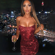 Robe mini femme corset – Coupe flatteuse en tissu brillant & allure chic | Jules Jij