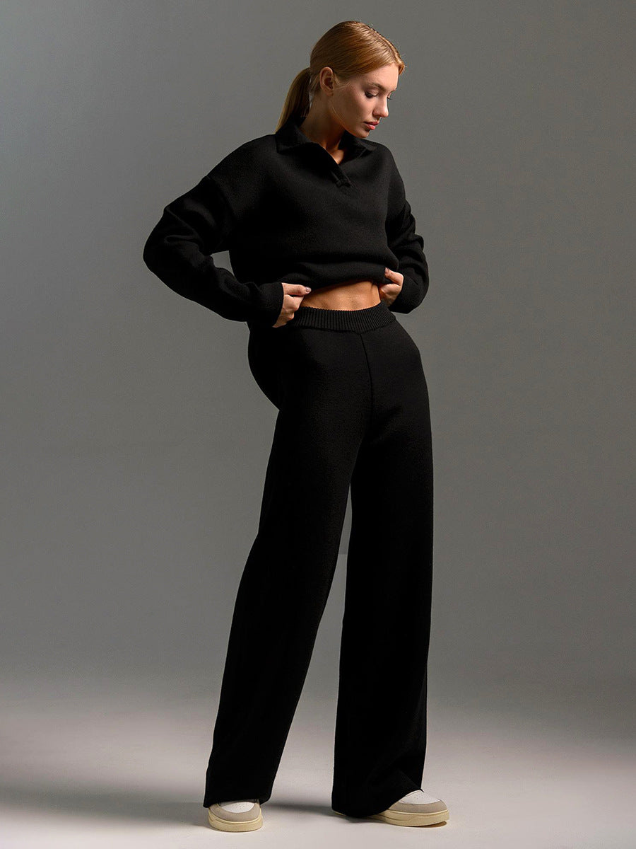 Ensemble loungewear femme – Set en maille avec pull oversize & pantalon large | Jules Jij