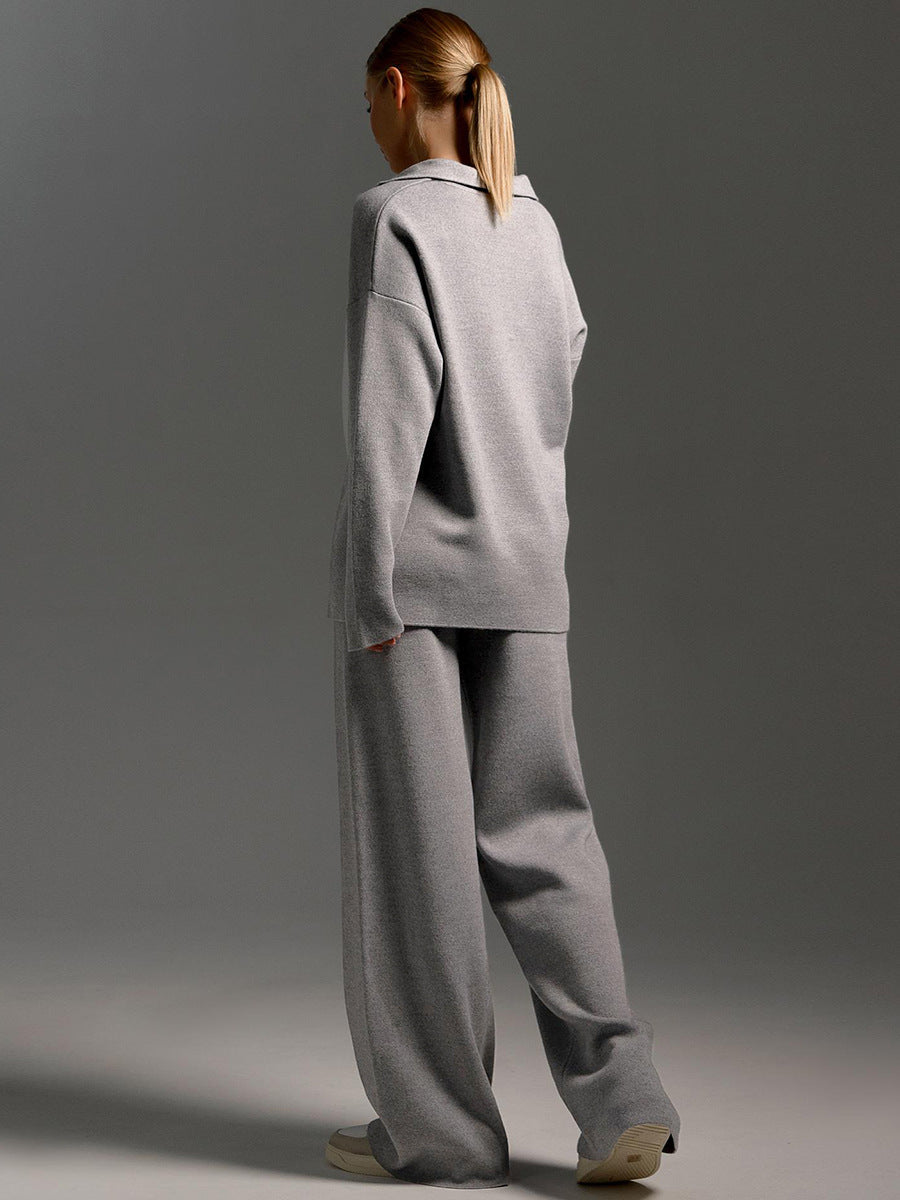 Ensemble loungewear femme – Set en maille avec pull oversize & pantalon large | Jules Jij