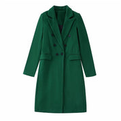 Manteau long femme laine – manteau élégant double boutonnage automne & hiver