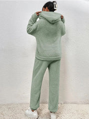 Ensemble Femme Lana – Survêtement Hiver Teddy Doux avec Hoodie & Pantalon