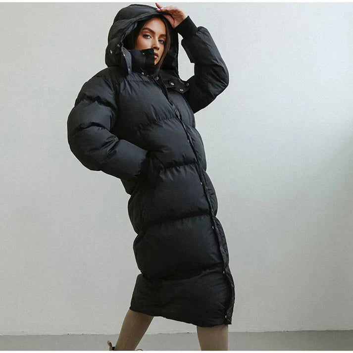 Doudoune longue femme – manteau matelassé isolant & chaud pour l’hiver