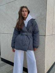 Veste puffer Senna ceinturée – manteau chaud femme élégance hiver