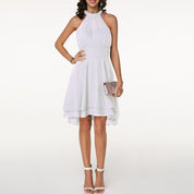 Esta | Robe de soirée femme col halter – Ourlet asymétrique high-low chic
