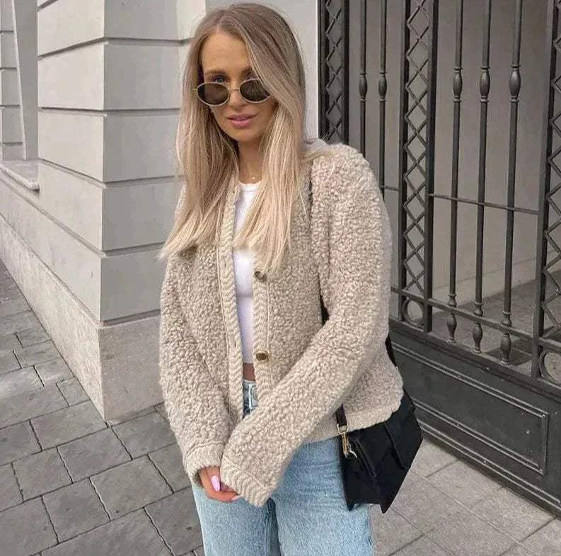 Surchemise oversize teddy femme – Douceur polaire & style automnal