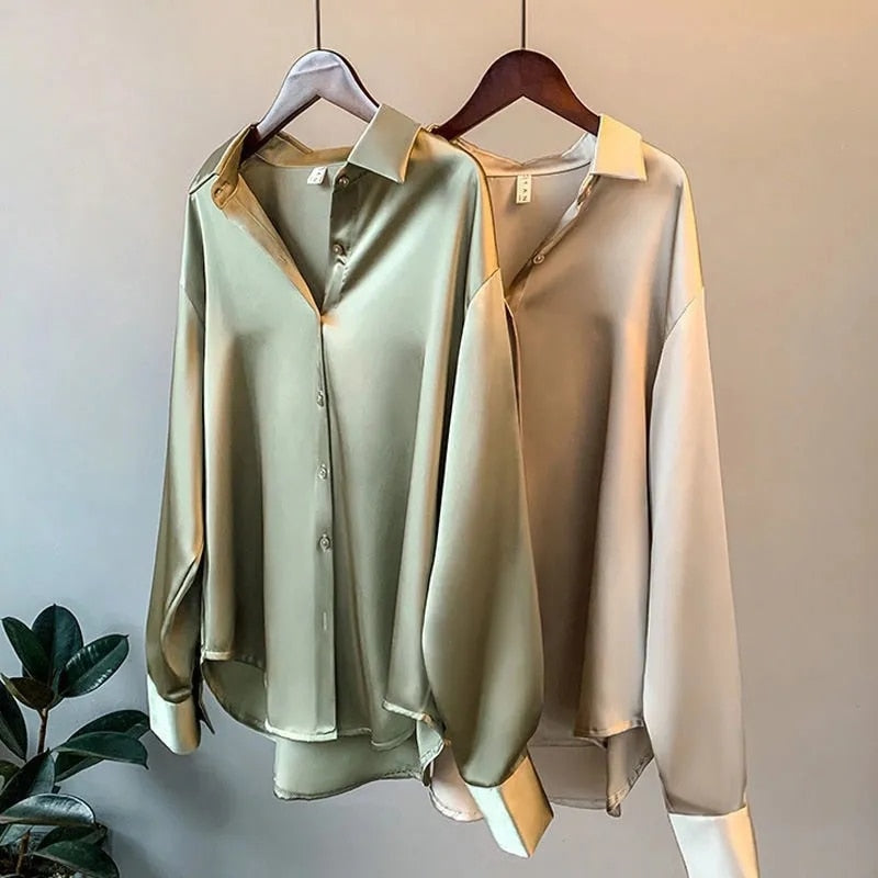 Blouse femme Myra en soie – Classique et élégante à manches longues | Vardi Dante
