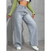 Jean wide leg femme taille haute – denim délavé statement & coupe ample