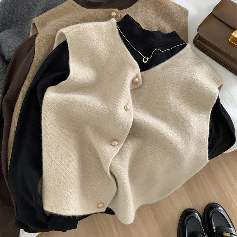 Gilet femme Solveig – laine mérinos & viscose | chaud, léger & intemporel