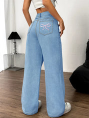 Jean femme taille haute – coupe large relaxed fit & jambe longue