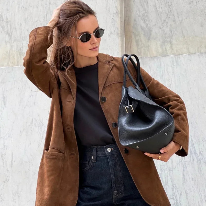 Veste Elodie femme en suédine – mi-saison légère & look raffiné