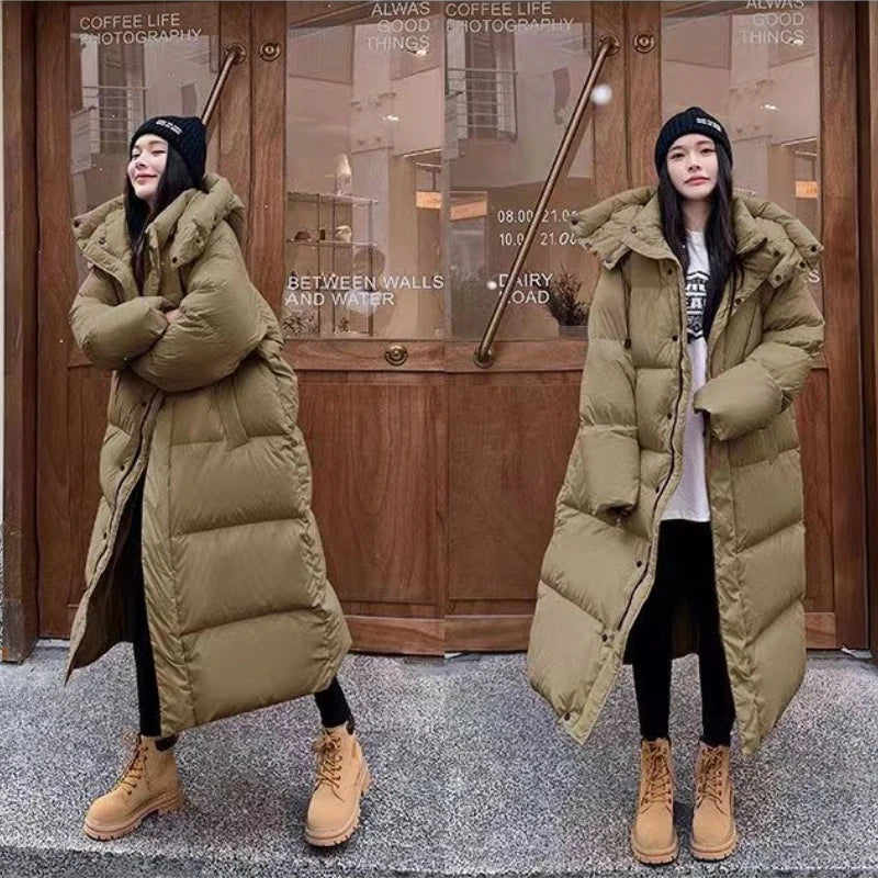 Doudoune longue femme – Manteau matelassé chaud avec capuche & coupe décontractée | Jules Jij