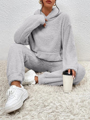 Ensemble Femme Lana – Survêtement Hiver Teddy Doux avec Hoodie & Pantalon