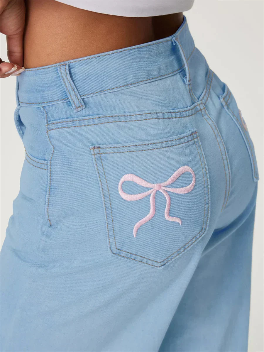 Jean femme taille haute – coupe large relaxed fit & jambe longue