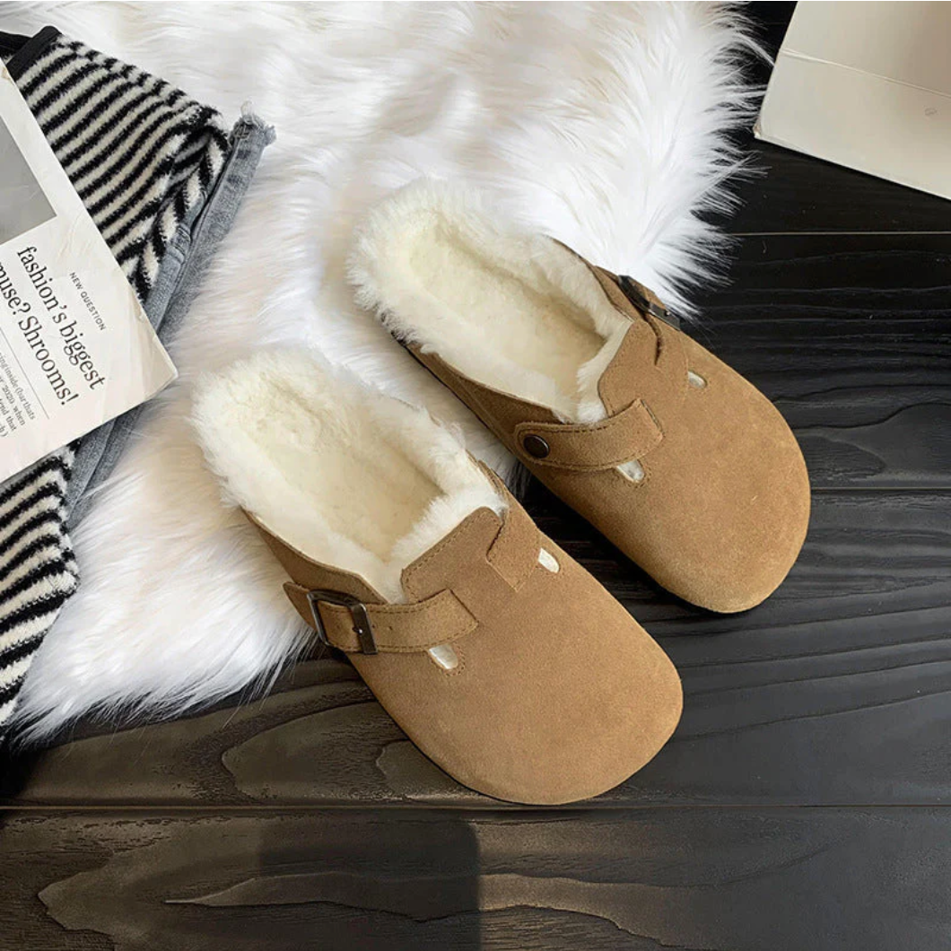 Mules d’hiver Arctic UrbanClassic femme – suède & fourrure teddy