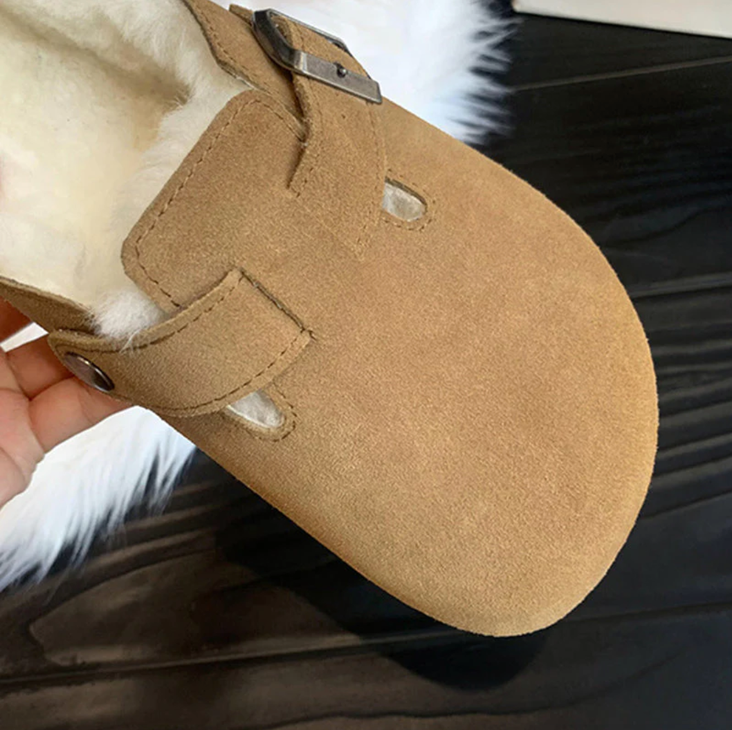 Mules d’hiver Arctic UrbanClassic femme – suède & fourrure teddy