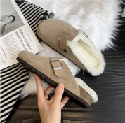 Mules d’hiver Arctic UrbanClassic femme – suède & fourrure teddy