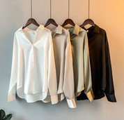 Blouse femme Myra en soie – Classique et élégante à manches longues | Vardi Dante