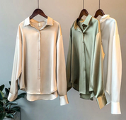 Blouse femme Myra en soie – Classique et élégante à manches longues | Vardi Dante
