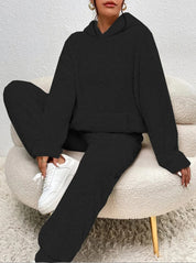 Ensemble Femme Lana – Survêtement Hiver Teddy Doux avec Hoodie & Pantalon