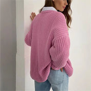 Pull tricot Élodie femme – style cosy à coupe droite & col rond