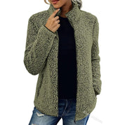 Olives | Veste femme en polaire luxe – Chaude & élégante pour l’automne et l’hiver