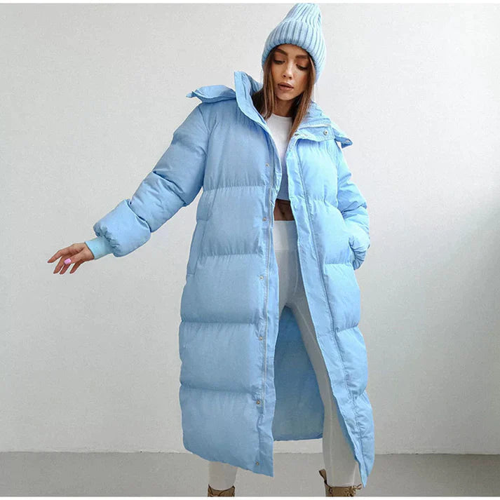 Doudoune longue femme – manteau matelassé isolant & chaud pour l’hiver