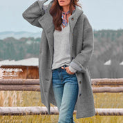 Manteau femme Hadley – manteau d’hiver élégant avec capuche chaude et coupe cintrée
