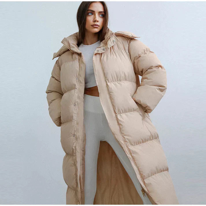 Doudoune longue femme – manteau matelassé isolant & chaud pour l’hiver