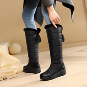 Bottes d’hiver femme hauteur genou avec fourrure – chaleur & style neige