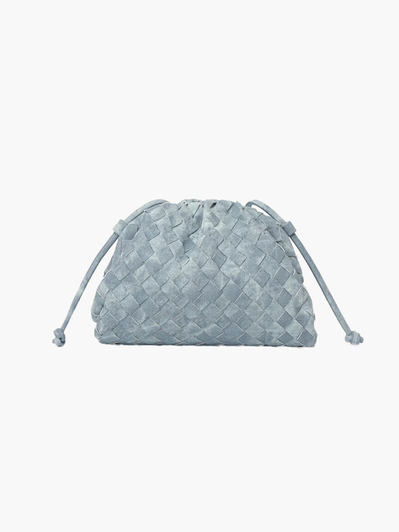 Pochette tressée à cordon – sac soirée compact & élégant