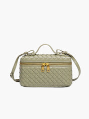 Sac bandoulière tressé luxe – Crossbody compact chic & détails dorés