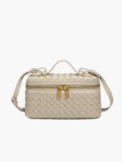 Sac bandoulière tressé luxe – Crossbody compact chic & détails dorés