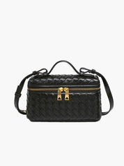 Sac bandoulière tressé luxe – Crossbody compact chic & détails dorés