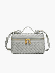 Sac bandoulière tressé luxe – Crossbody compact chic & détails dorés