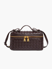 Sac bandoulière tressé luxe – Crossbody compact chic & détails dorés