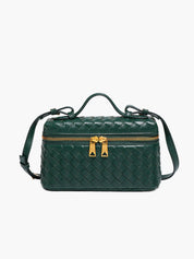 Sac bandoulière tressé luxe – Crossbody compact chic & détails dorés