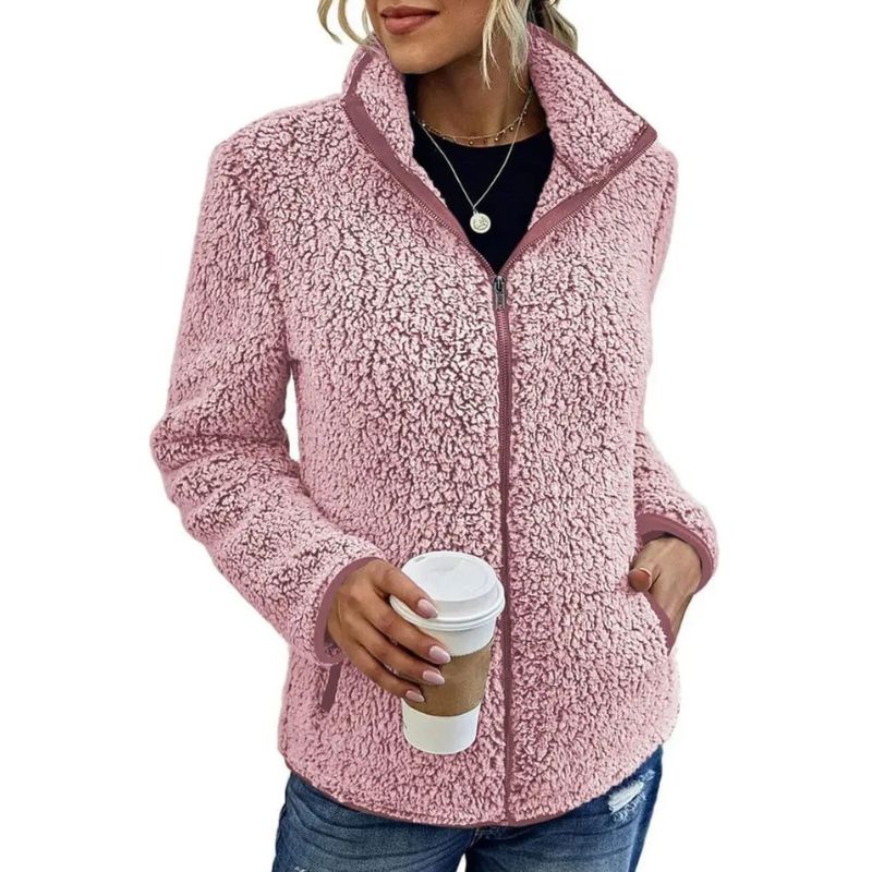 Olives | Veste femme en polaire luxe – Chaude & élégante pour l’automne et l’hiver