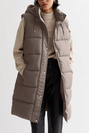 Doudoune sans manches femme Serenity mi-longue avec capuche