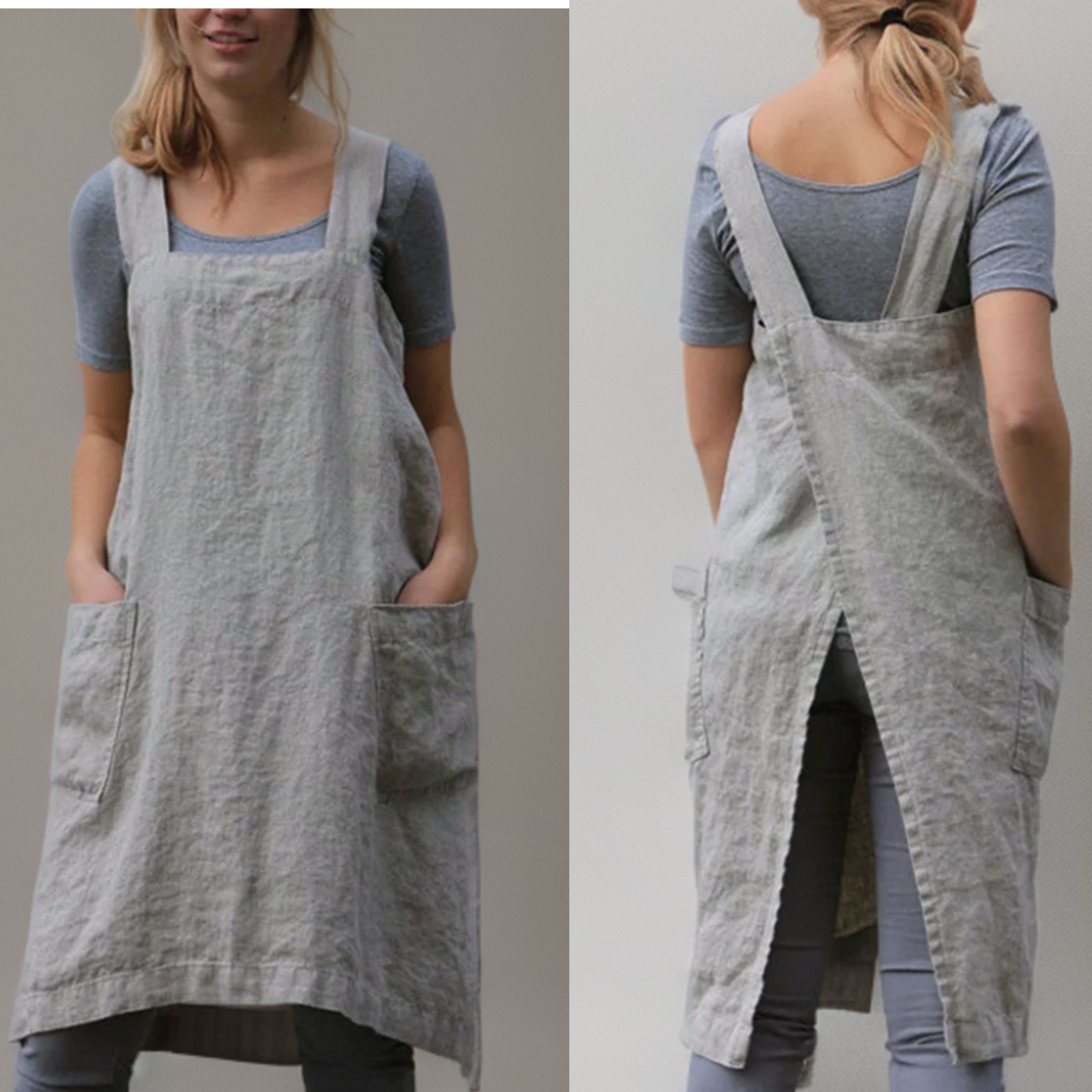 Robe tablier femme avec poches – Confort pratique & style décontracté