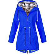 Manteau de pluie long femme – parka imperméable avec capuche élégante