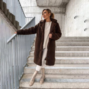 Georgia | Manteau long femme – Boutonnage classique, chaud & intemporel