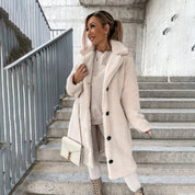 Georgia | Manteau long femme – Boutonnage classique, chaud & intemporel
