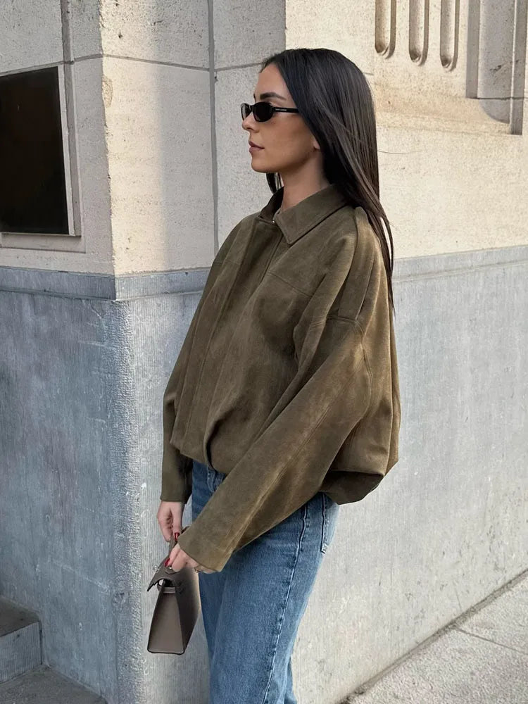 Vero | Veste courte femme effet suède – Coupe relaxed & style tendance